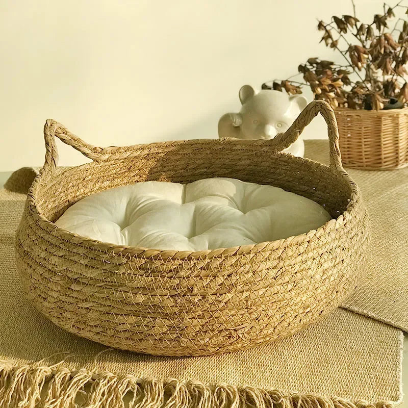 Nehvik-Eco Hand Woven Cat Ear Pet Lounger