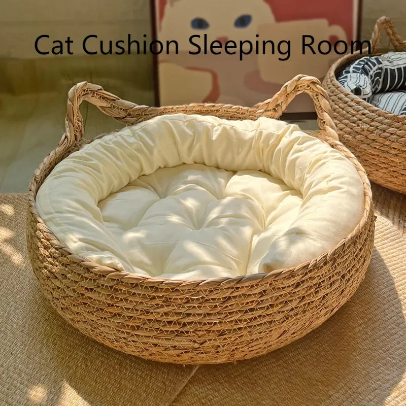 Nehvik-Eco Hand Woven Cat Ear Pet Lounger