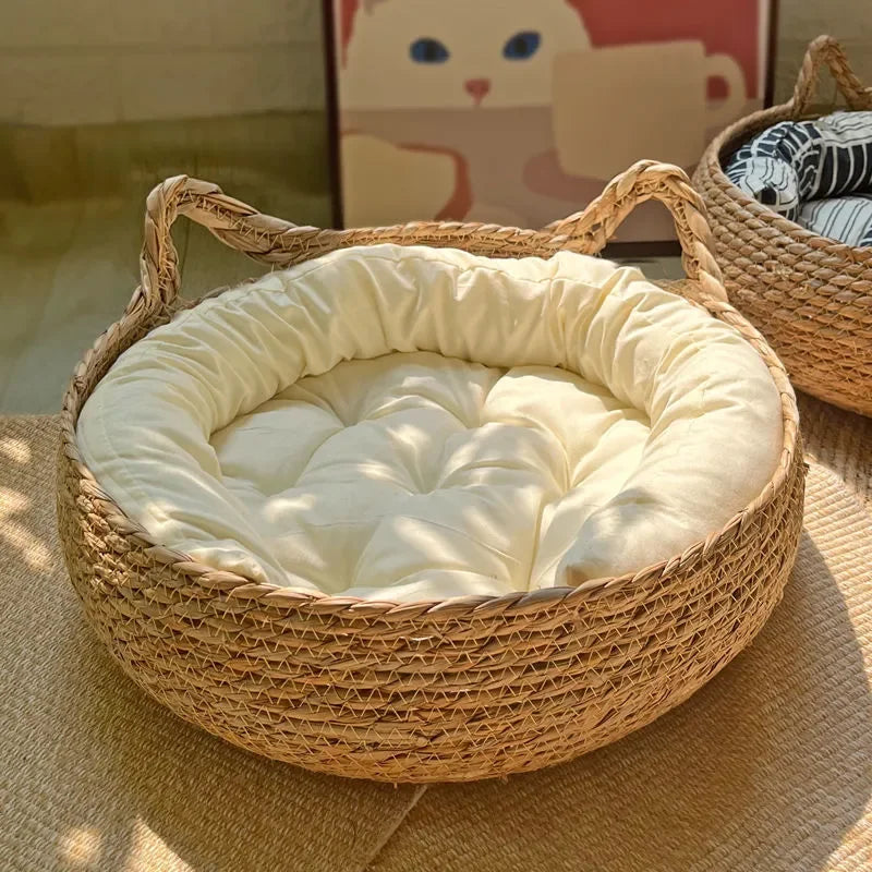 Nehvik-Eco Hand Woven Cat Ear Pet Lounger