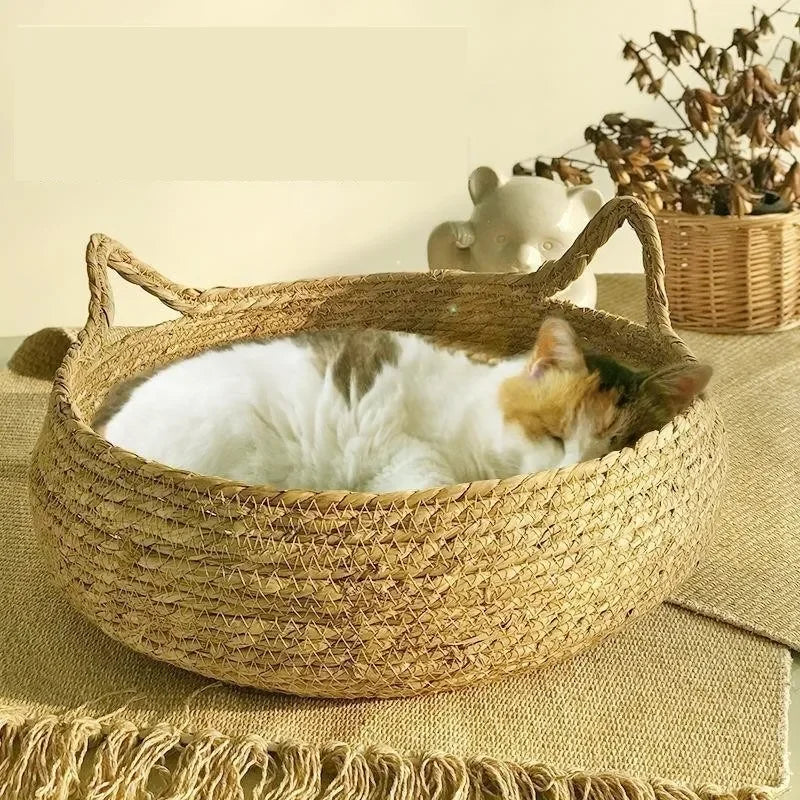 Nehvik-Eco Hand Woven Cat Ear Pet Lounger